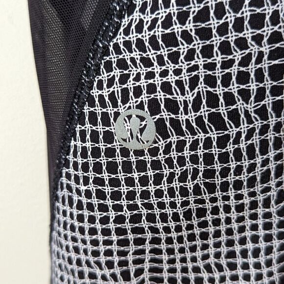 Lululemon Outrun‎ Tight Fall Net White Black/Multi Pocket Black W5AE7S - Picture 14 of 16